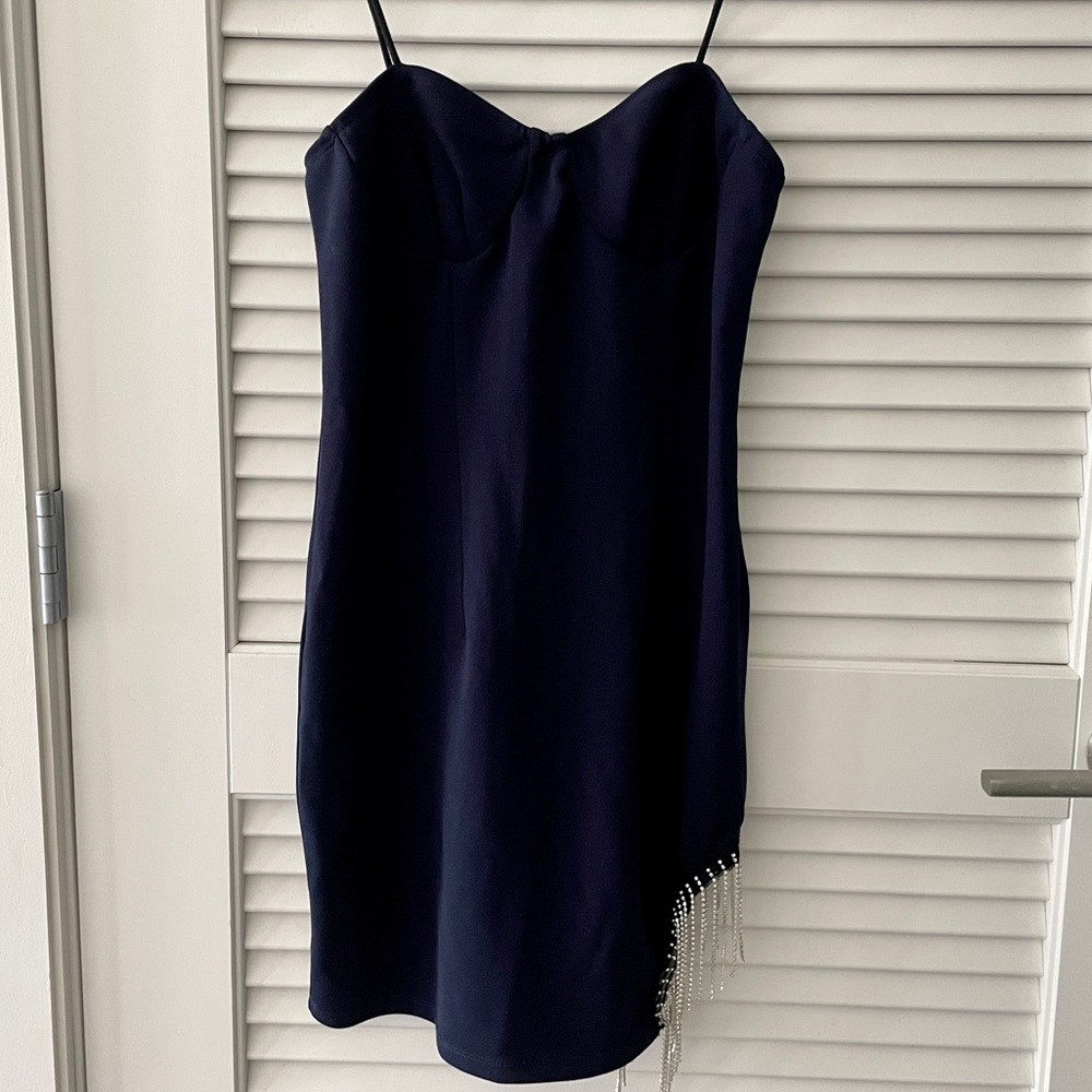 Embellished chain fringe dress